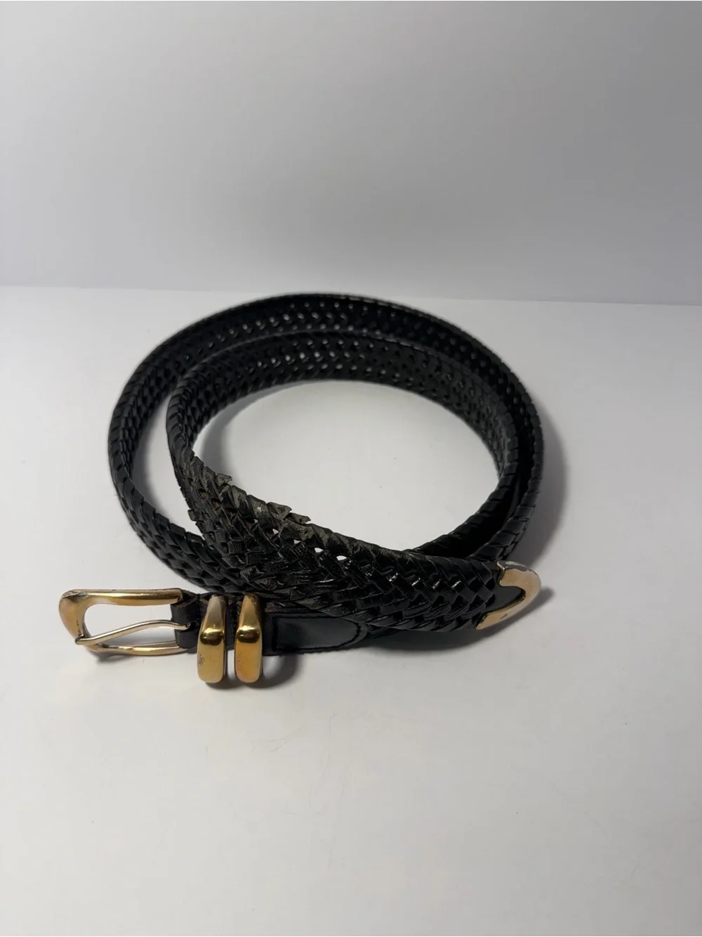 🪵 Distressed Vintage Fossil Braided Belt 44